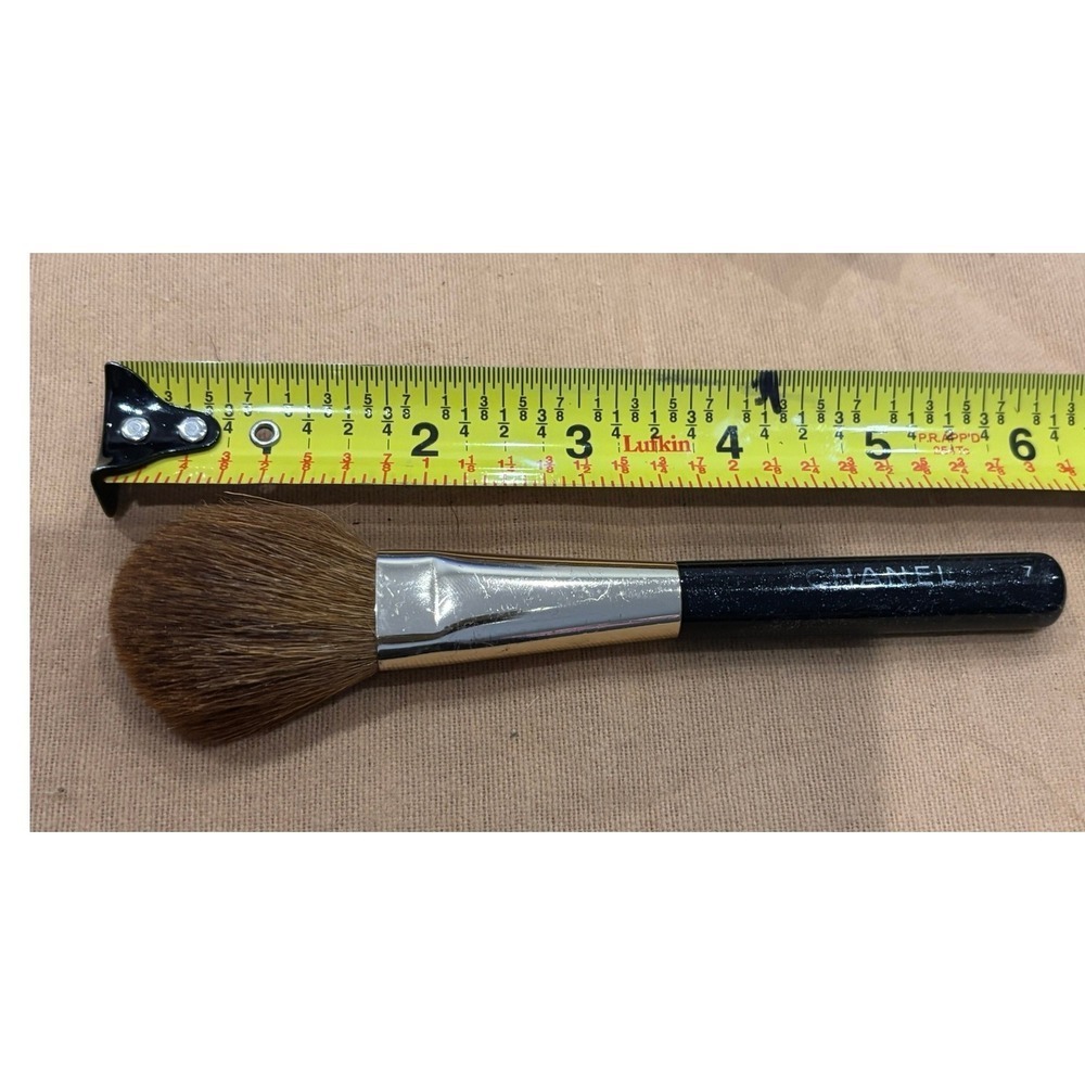 Chanel No 7 Large‎ Tapered Powder Brush Black Silver Makeup Tool Luxury Beauty